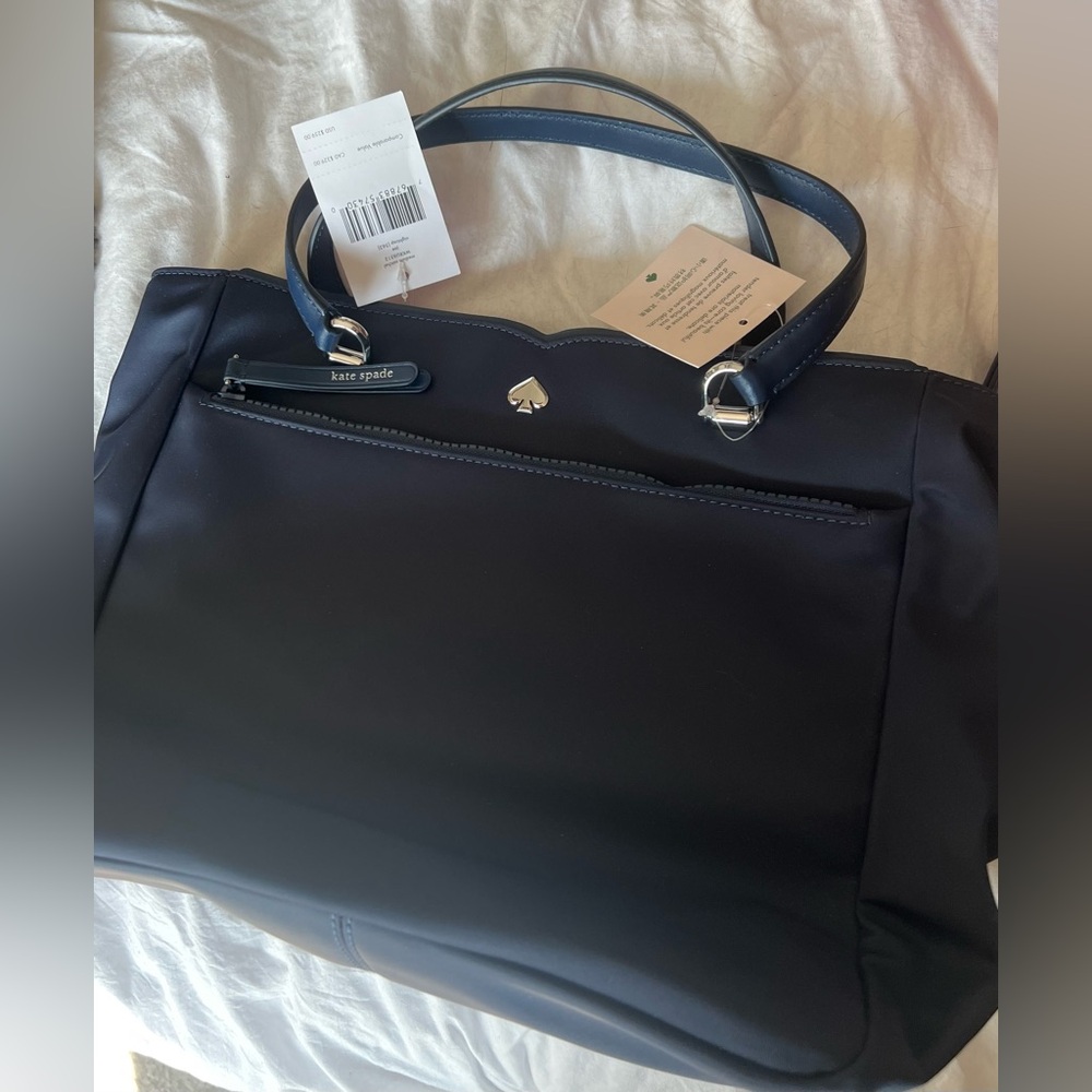 Navy Kate Spade navy nylon medium sized tote purse w/ shoulder strap  NWT
